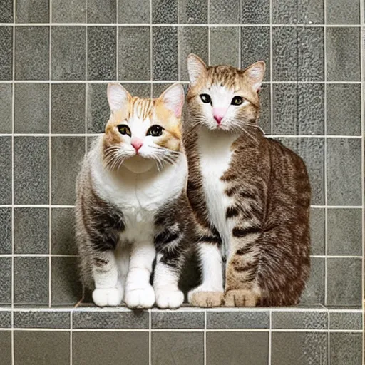 Prompt: cats in the shower