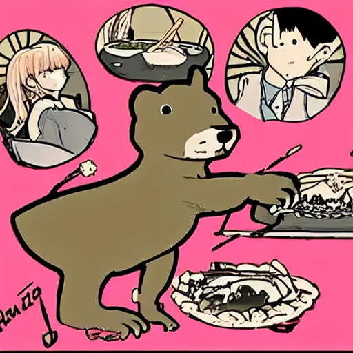 Prompt: beaver at a party. anime style