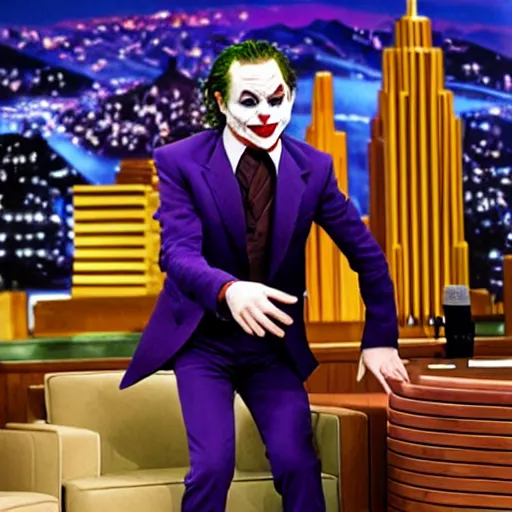 Prompt: the joker on the tonight show