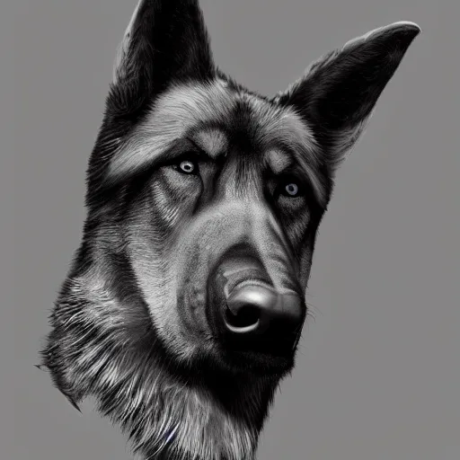 Image similar to a humanoid german shepherd beast - man, wearing suit, highly detailed portrait, digital painting, artstation, concept art, smooth, sharp foccus ilustration, artstation