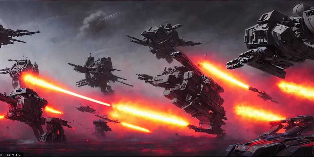 Prompt: hyper realistic sci - fi matte concept art painting of epic cinematic battle between a variety of mechwarriors and soldiers fighting on mercury, guns, missiles, explosions, brightly lit, aerial view, beautiful details, strong composition painted by kim jung guweta studio rutkowski, james gurney and greg rutkowski, and lucasfilm, smooth, intricate, detailed, sharp focus, cinematic