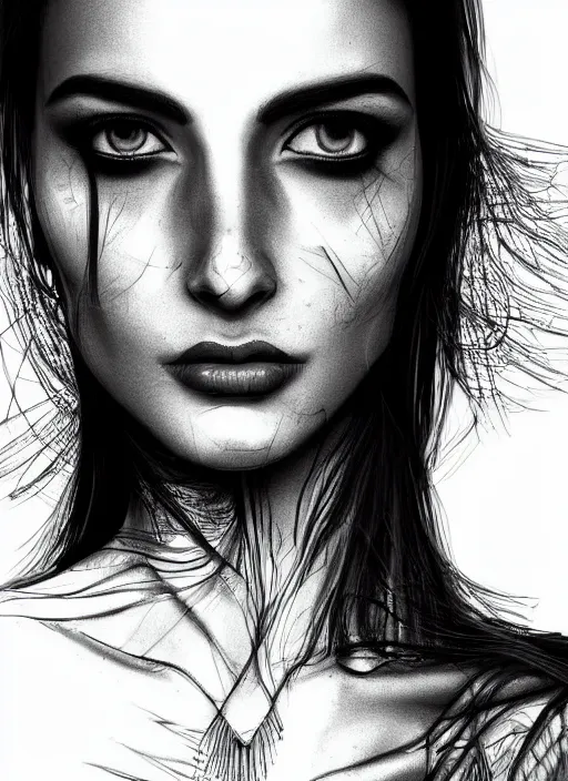 Prompt: up close portrait of a beautiful woman in black and white, photorealistic, upper body, in the style of kevin Kostic, art by diego fazio and diegoKoi stanley lau, intricate, elegant, hyper sharp focus, artgerm, 8k highly detailed