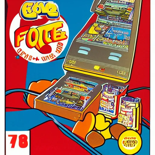 Prompt: video game box art of a commodore 6 4 game called fries and soft drinks, highly detailed cover art.