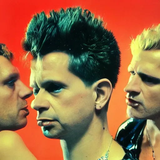 Prompt: Long lost concept art for 80s Depeche Mode album cover, complex, extremely detailed, shattering expectations, vibrant color, 8k resolution, cold,