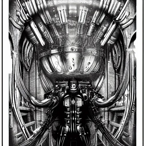 Image similar to bioshock bouncer hr giger