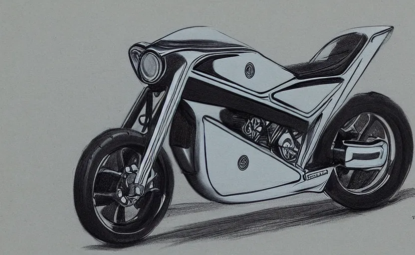 Prompt: 1 9 7 0 s yamaha motorcycle concept, sketch, art,