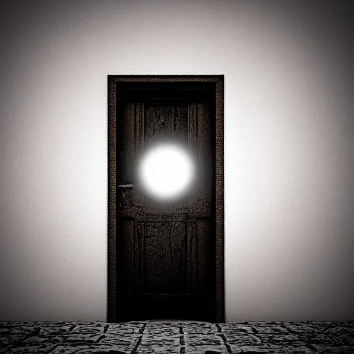 Image similar to “ door ajar from the inside, horror, dark, lens flare, hd, 4 k ”