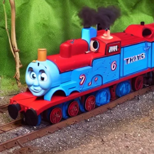 Image similar to mad max style thomas the tank engine