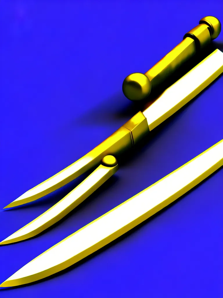 Image similar to magic long sword, proportional image, glowing blade, clean background, 3 d octane render, blade, sharp, gold, gems, cryptoblades