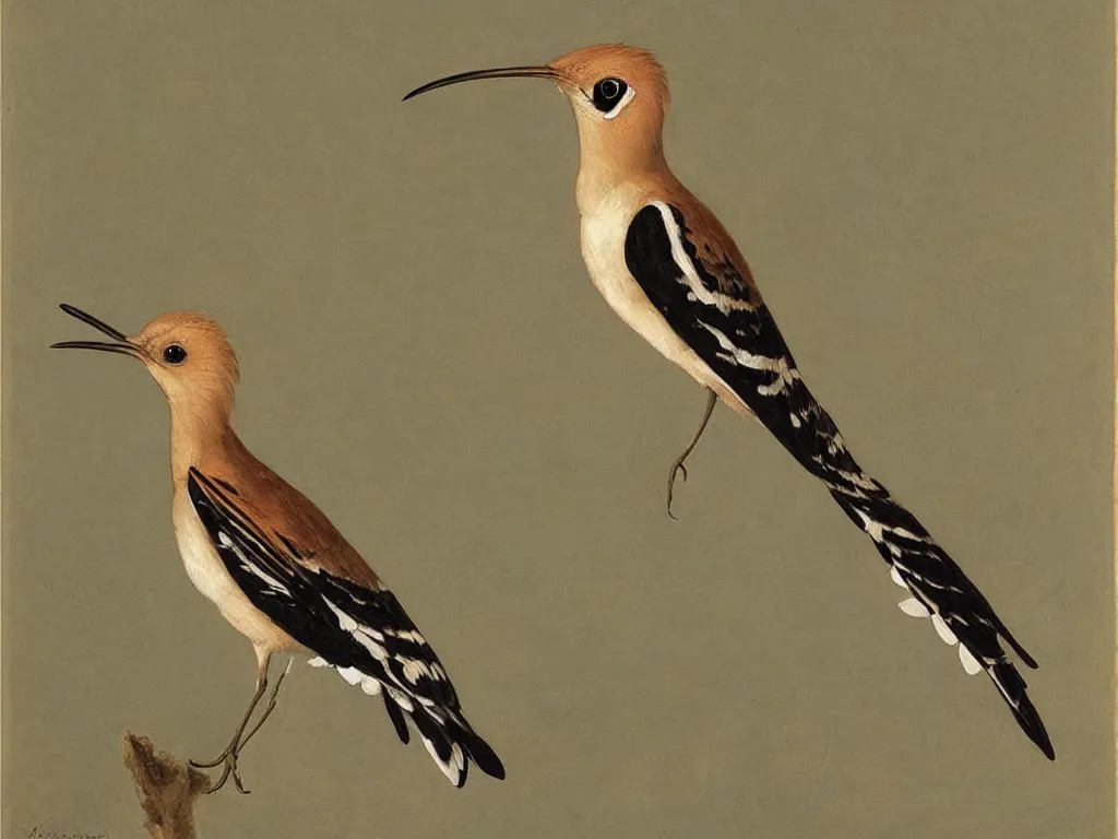 Image similar to Hoopoe. Simple, realist painting by Audubon