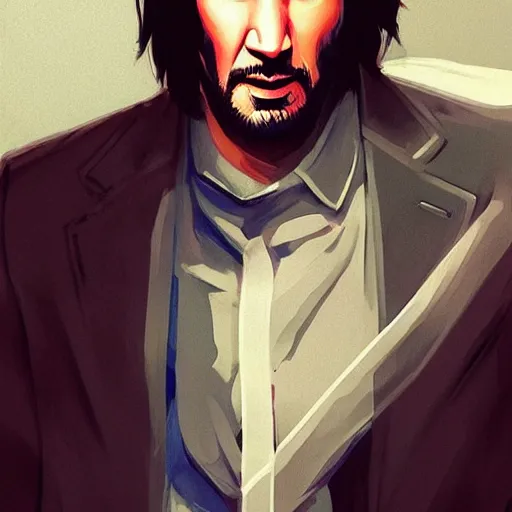 Prompt: character concept art of keanu reeves in a dynamic pose | cute - fine face, pretty face, realistic shaded perfect face, fine details by stanley artgerm lau, wlop, rossdraws, james jean, andrei riabovitchev, marc simonetti, and sakimichan, tranding on artstation