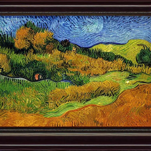 Image similar to Mountainside Golf Course in Autumn, Portrait by Vincent van Gogh