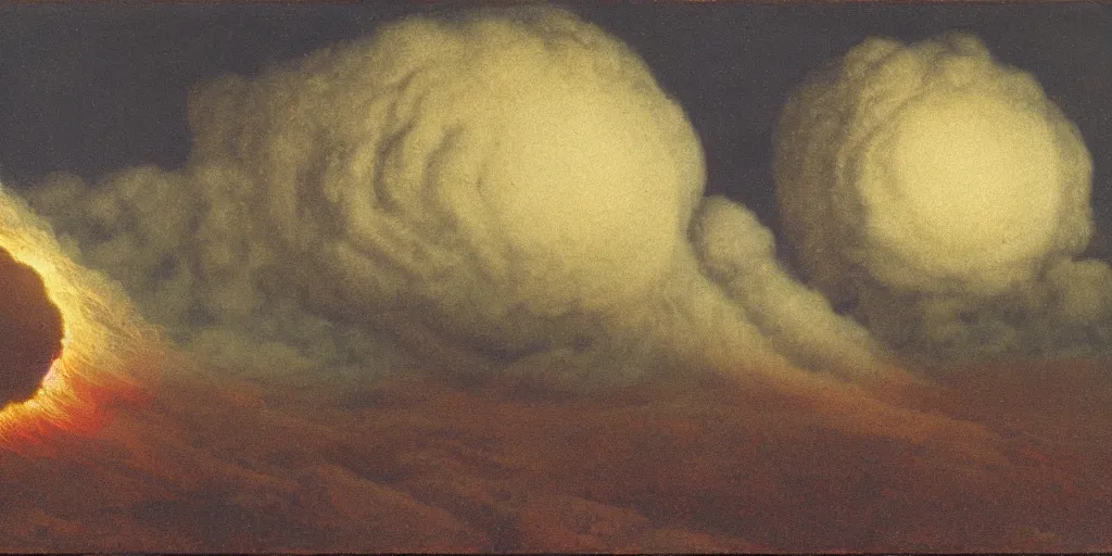 Image similar to \'The detonation of an atomic bomb from two miles away\' by Carl Gustav Carus