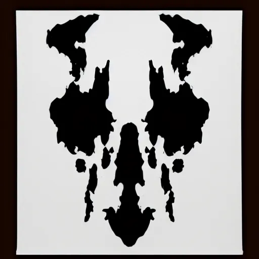 Prompt: one big inkblot on the paper, rorschach test, symmetrical