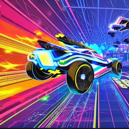 Image similar to Rocket league by Tristan Eaton, geometric glitch matrix, trending dribble, behance