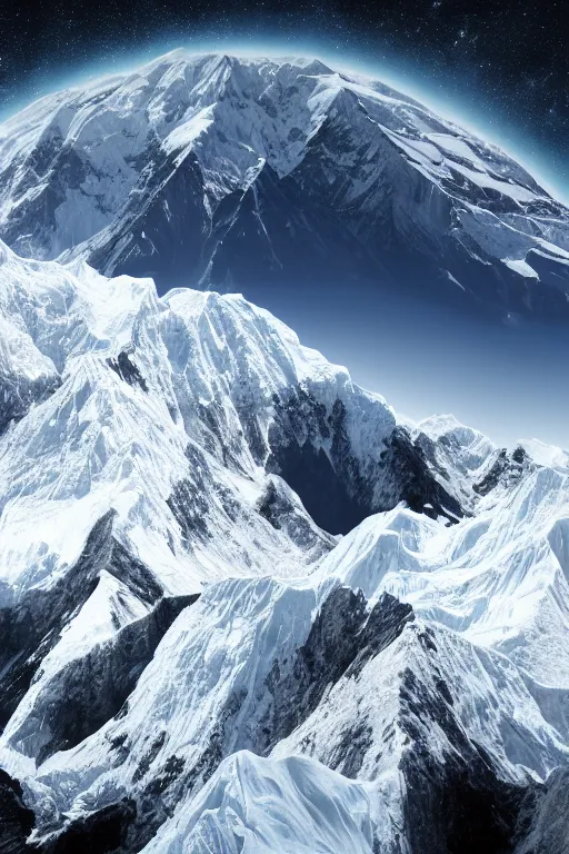 Prompt: The end of all existence in the universe, viewed from mount everest, digital artwork, 4k