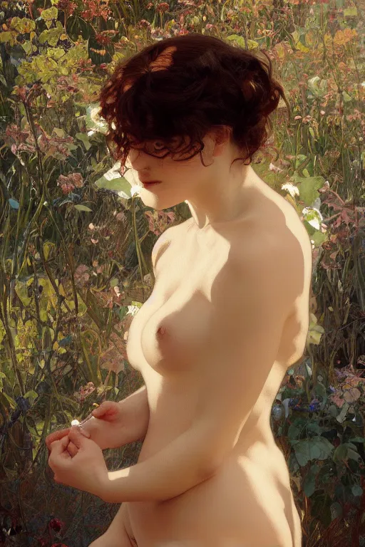 Prompt: a full body portrait of a beautiful french milkmaid in silk underwear, recumbent in the arboreal sun, pulp fiction, intricate, elegant, highly detailed, digital painting, artstation, concept art, smooth, sharp focus, illustration, art by krenz cushart and artem demura and alphonse mucha