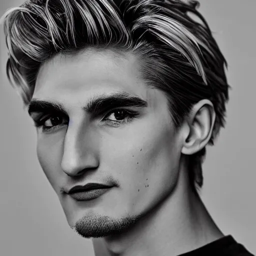 Image similar to really handsome gigachad xqc, portrait photograph : : realistic : : 1 dslr : : 1 - - quality 2