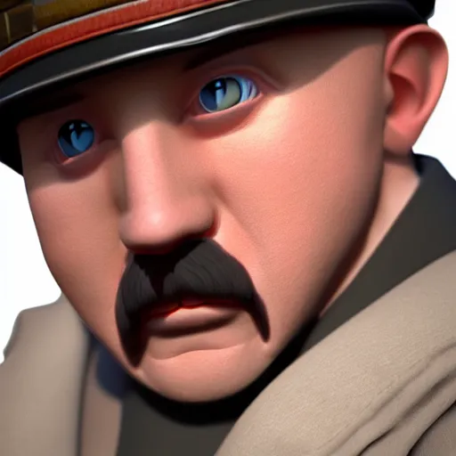 Image similar to hitler as yoohoo fluffy toy, realistic, octane render, trending on artstation, grteg rutkowski