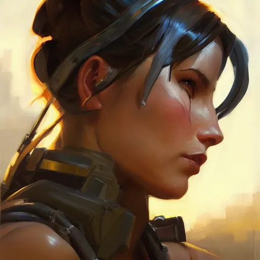 Prompt: greg manchess portrait painting of armored lara croft as overwatch character, medium shot, asymmetrical, profile picture, organic painting, sunny day, matte painting, bold shapes, hard edges, street art, trending on artstation, by huang guangjian and gil elvgren and sachin teng