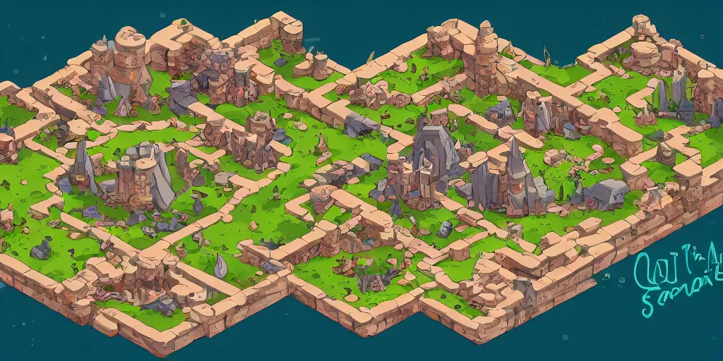 Image similar to A high detailed isometric vector art presenting an aerial view of a RPG room by Transistor, dofus, Bastion, pyre, hades, Patreon content, containing tables and walls, HD, straight lines, vector, grid, dnd map, map patreon, fantasy maps, foundry vtt, fantasy grounds, aerial view ,dungeondraft , tabletop, inkarnate, dugeondraft, roll20