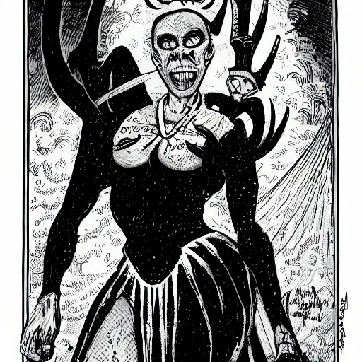 Prompt: the evil mother craxula, the female demon from the 3 rd ring of hell