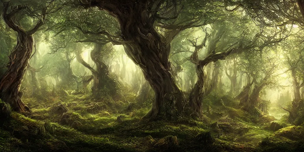 Elven forest by Jury  Fantasy landscape, Fantasy concept art