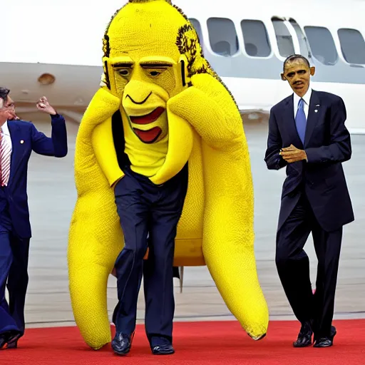 Prompt: obama in a banana suit