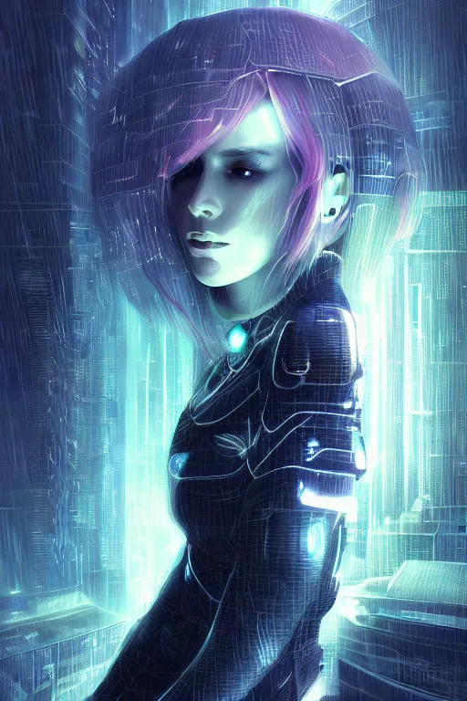 Image similar to portrait futuristic talented cyberpunk female Alchemist, in futuristic stormy heavy snowy thunder tokyo rooftop Enchantment cyberpunk night, ssci-fi, fantasy, intricate, very very beautiful, elegant, neon light, highly detailed, digital painting, artstation, concept art, soft light, hdri, smooth, sharp focus, illustration, art by tian zi and craig mullins and WLOP and alphonse mucha