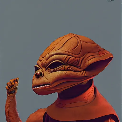Image similar to admiral ackbar as a sith master, concept art, Ralph McQuarrie, detailed, 4k