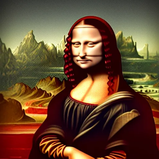 Image similar to cyborg mona lisa by beeple nft