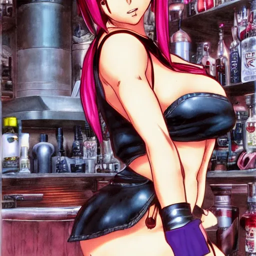 Image similar to tifa lockheart in her bar by masamune shirow