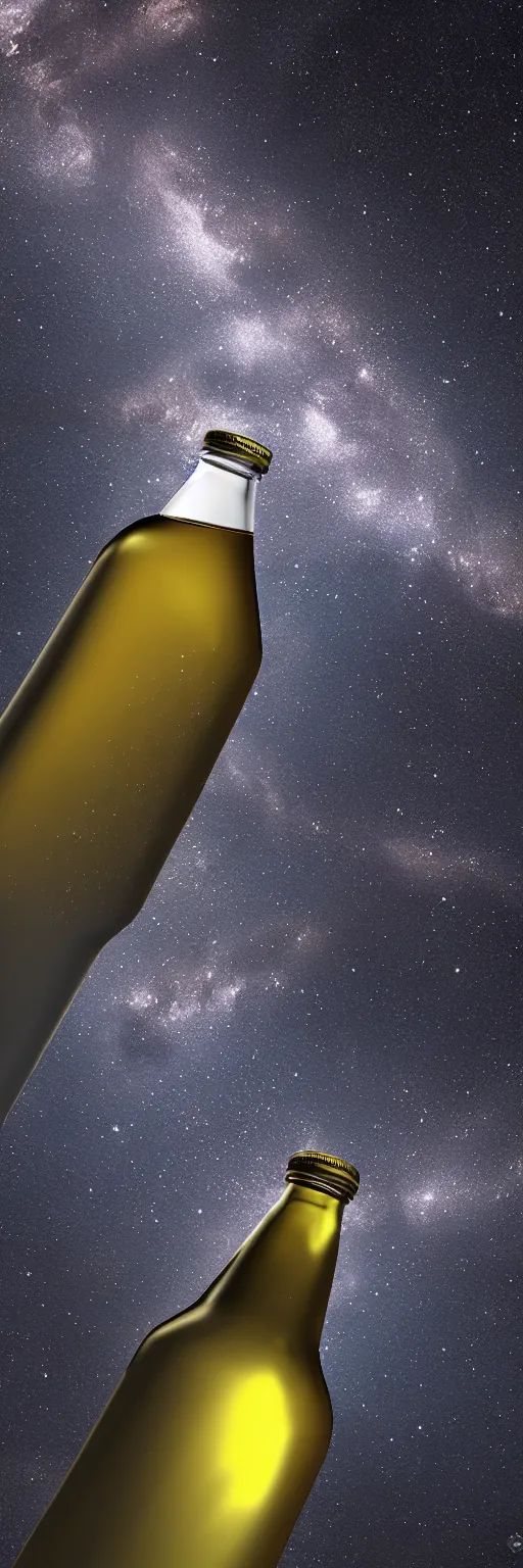 Prompt: The milky way galaxy in a glass bottle, 4K, unreal engine, octane render