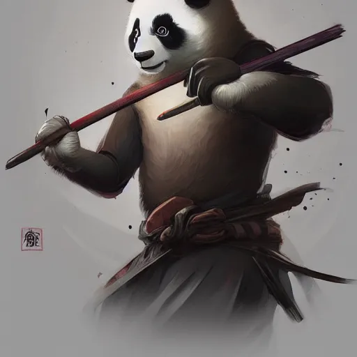 Prompt: panda as an samurai, backround dark, highly detailed, digital illustration, trending in artstation, modern painting, smooth, sharp focus, intricate, by peter mohrbacher