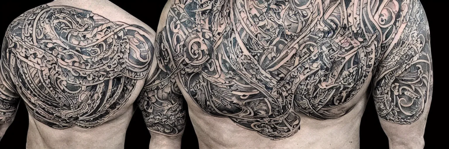 Prompt: intricate tattoos design pattern for bikers