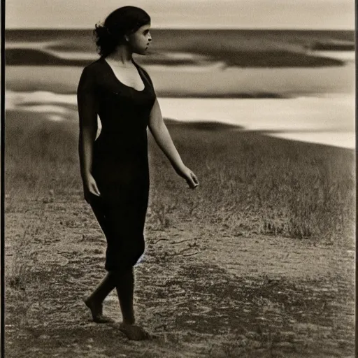 Prompt: full body shot, naturalist photography, beautiful figure, perfect form, dramatic lighting, black and white, in the style of alfred stieglitz