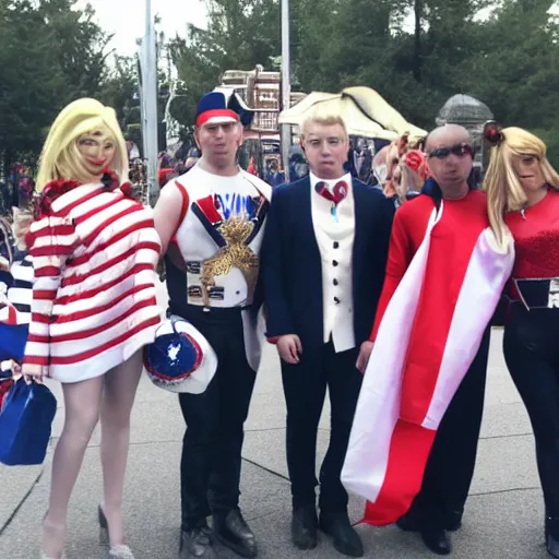 Prompt: polish people cosplaying as americans