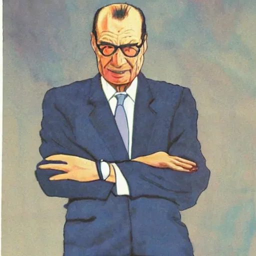 Image similar to Jacques Chirac by Hayao Miyazaki