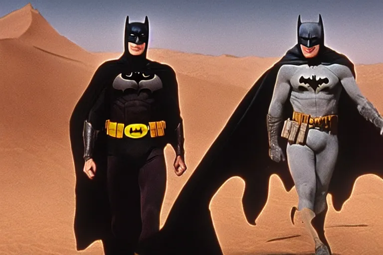 Image similar to Batman in Lawrence of Arabia, cinematic, 4k