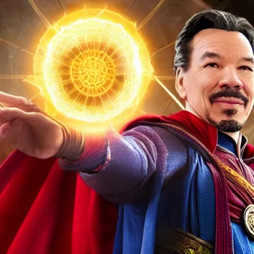 Image similar to gilbert gottfried as doctor strange, movie still, action shots