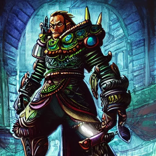 Image similar to ganondorf in biopunk setting