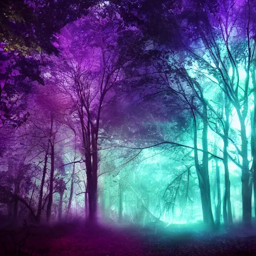 Prompt: purple portal, contains cosmos, inside the dark forest, glowing, vibe, unsettling atmosphere, cinematic, epic, high detail, 8 k, hdr, high resolution, sharp
