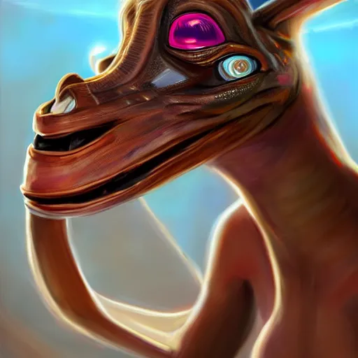 Image similar to Cute feminine JarJar Binks wearing a bikini and drinking pepsi, hyperrealistic, photorealistic, concept art, 4k, ultra hd, deviantart, satanic, pagan, beautiful. in the style of Caspar David Friedreich