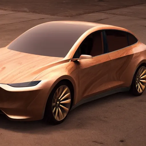 Image similar to Elon Musk is drinving a wooden car, 4k, Unreal 5, Octane render, Hyperrealistic, Exquisite detail