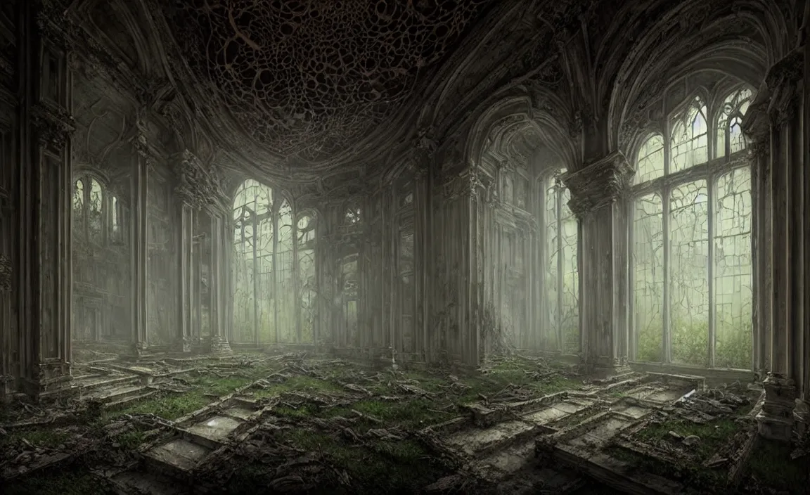 Image similar to epic professional digital art of abandoned ruins, faint taupe moody atmospheric lighting, painted, intricate, detailed, detailed, foreboding, by leesha hannigan, wayne haag, reyna rochin, ignacio fernandez rios, mark ryden, iris van herpen,, epic, stunning, gorgeous, much wow, cinematic, masterpiece.