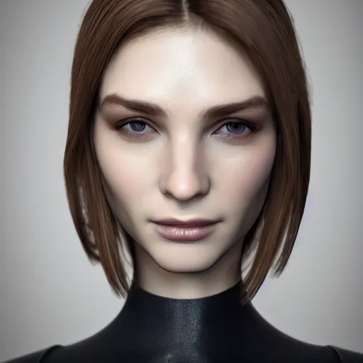 Image similar to smooth face french woman, realistic, photo studio, HDR, 8k, trending on artstation