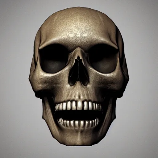 Image similar to square skull, 3D Render, Unreal Engine