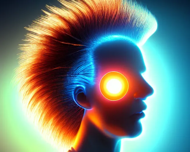 Image similar to glowing hair, complex cybernetic beings, beautiful hairy humanoids, cybermagnetosphere, cybernetic civilizations, ornate hair, love, joy, vortexes, large arrays, data holograms, 8 k, cinematic light shadows, wet hdr refractions, *, * * *, * * * * *