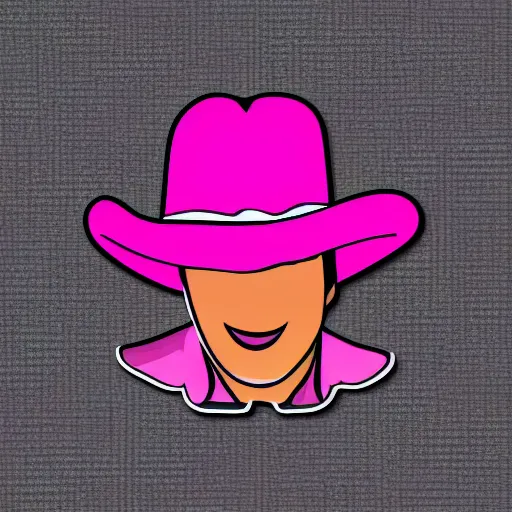 Image similar to Pink cowboy hat, sticker illustration