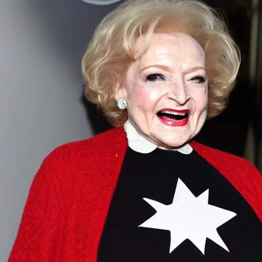 Image similar to betty white marvel superhero